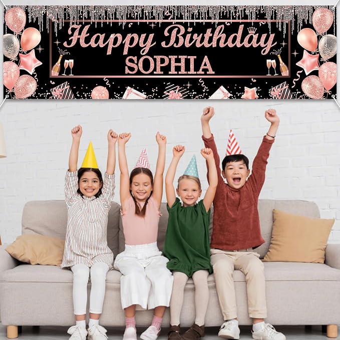 Lonfliness Personalized Birthday Banner Happy Birthday Party Decor Custom DIY - Image 7