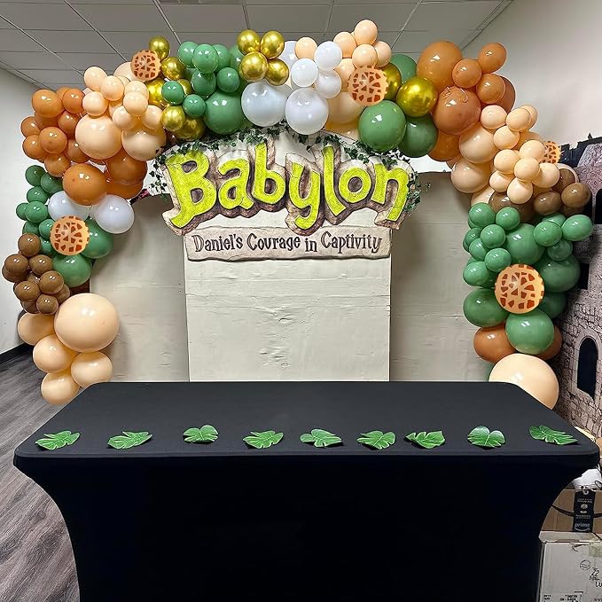 Green Brown Balloons 60 Pcs Jungle Safari Sage Green Brown Gold Cream Balloons - Image 7