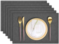 Cloth Placemats Set of 6, Cotton Linen Blend Machine Washable Durable Linen by LANDVIEW