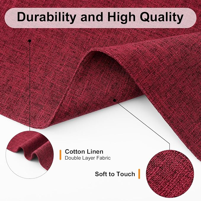 Homaxy Cloths Placemats for Dining Table Set of 6, Cotton Linen Blend Table Mats - Image 2