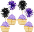 Gyufise 30Pcs Foil Firework Cupcake Toppers Sparkle Tinsel Cake Toppers Tinsel by Gyufise