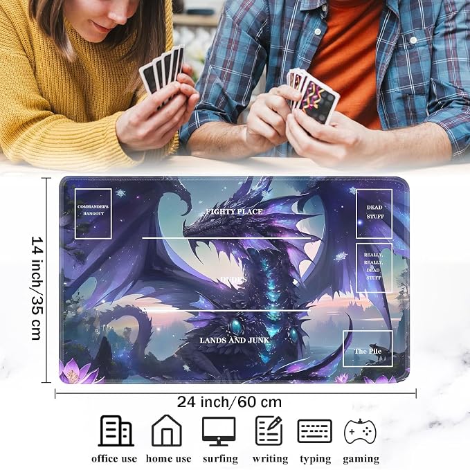 for TCG Playmat with Zones, Non-Slip Rubber Bottom Trading Card Game Mat with - Image 2