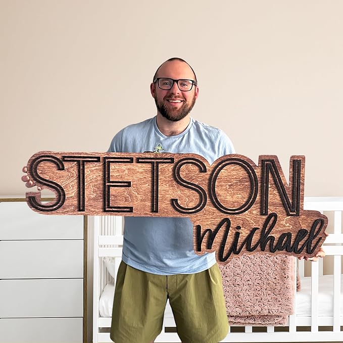 Custom Wooden Name Sign - Baby Name Sign - Nursery Name Sign - Personalized Name Sign - Family Name Sign - Last Name Signs For Home - Wedding Birthday Event Play Room
