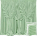 6 Panels Sage Green Backdrop Curtains by Tao-GePartyDecorations