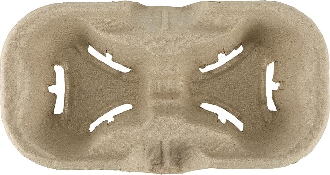 JEUIHAU 100 Pack Pulp Fiber Drink Carrier Tray - Image 4
