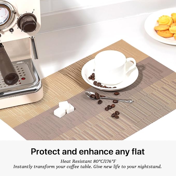 LEXMORE Placemats Set of 4 Vinyl/Plastic Woven Place Mats - Image 5