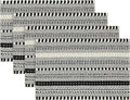Artoid Mode Black Farmhouse Woven Braided Stripe Placemats Set of 4, 12x18 Inch by ArtoidMode