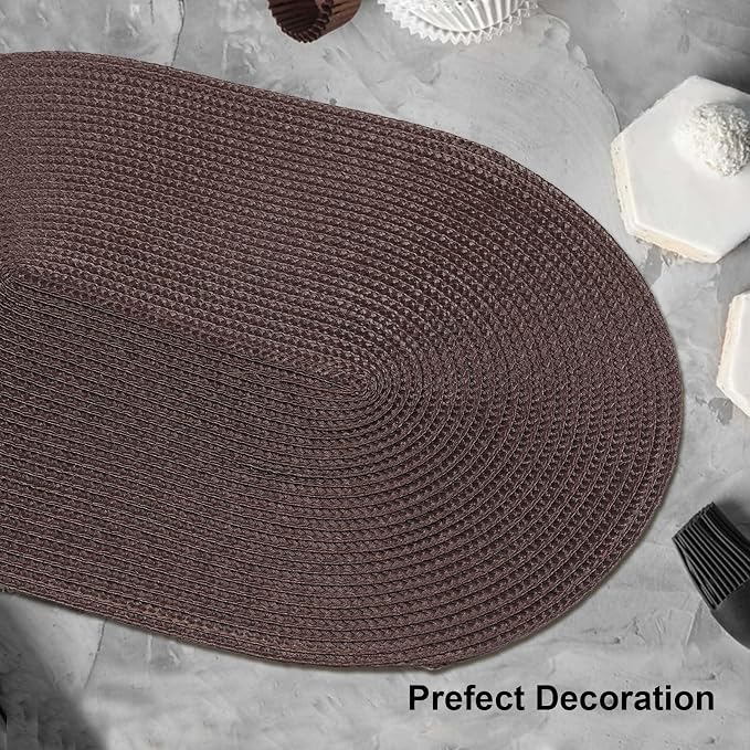 AHHFSMEI Placemats Set of 6 for Dining Table Washable Woven Non-Slip 18x12 - Image 4