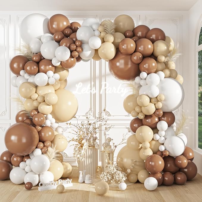 Ouddy Party 149Pcs Neutral Brown Balloon Arch Garland Kit 18 12 10 5 Inch | - Image 2