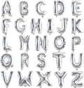 TONIFUL Fat Silver Letter Balloons 2 Set 16 Inch A-Z Custom Alphabet Banner | by TONIFUL