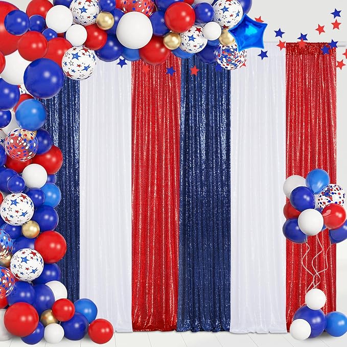 Poise3EHome White Sequin Backdrop Curtains, 2 Panels 2FTx8FT Glitter Background - Image 4
