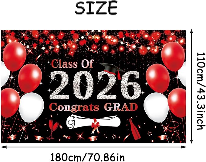 DARUNAXY Black Red Graduation Party Decorations - Image 2