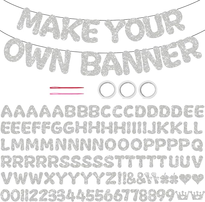 116PCS DIY Banner Customizable Birthday Banners Graduation Banner Custom Party by Unknown