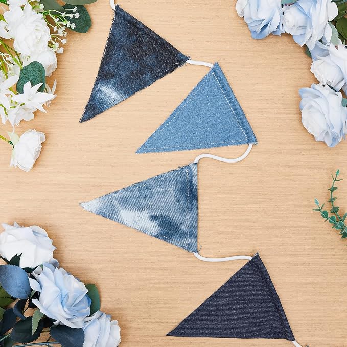 Breling 1 Pcs Denim Baby Shower Decorations, Cowboy Party Decor, Western Bows - Image 3