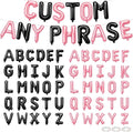 52 Pcs Letter Balloons Pink Black Balloon Banner 16 Inch 2 Sets A- Z Alphabet by Togvu