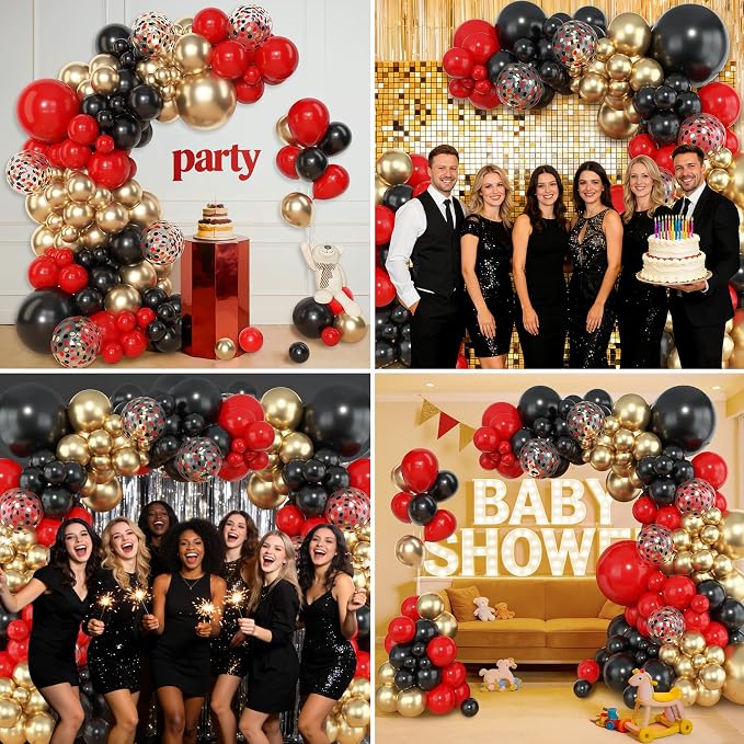 Amandir 153pcs Red Black Gold Balloon Garland Arch Kit Different Sizes | 18 12 - Image 6