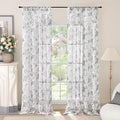 Floral Sheer Curtains 84 Inch Length 2 Panels, Vintage Farmhouse Light by Lajode