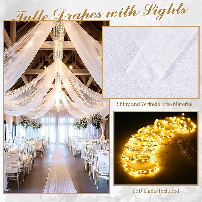 6 Panels White Ceiling Curtains - Image 3