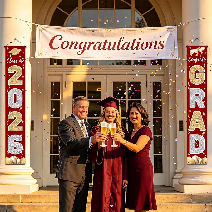Graduation Decorations 2026, Class of 2026 Banner Congrats Grad | Porch Sign - Image 7
