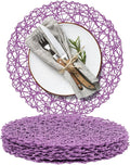 AHHFSMEI Paper Braided Round Placemats Set of 8 Natural Non-Slip Heat Resistant by AHHFSMEI