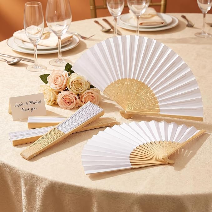 Paper Hand Fans, 8.3 Inch Foldable Handheld Fans - Image 8