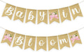 ANGOLIO 2Pcs Baby in Bloom Pink Bow Banner, Floral Baby Shower Gender Reveal by ANGOLIO