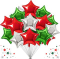 TONIFUL 30 Pcs Star Balloons 18 Inch Large Red Green Silver Foil Balloon | Big by TONIFUL
