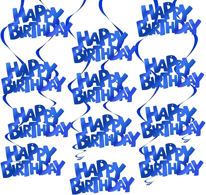 BEISHIDA 12 Pcs Happy Birthday Hanging Swirl Decorations by Beishida
