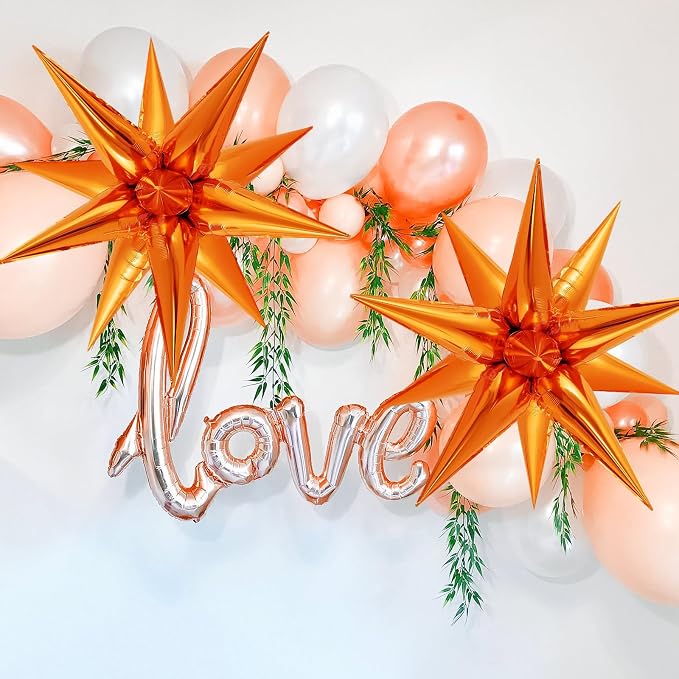 72 Pcs Star Balloons Foil Explosion Balloons Magic 12 Point Star Cone Balloon - Image 2