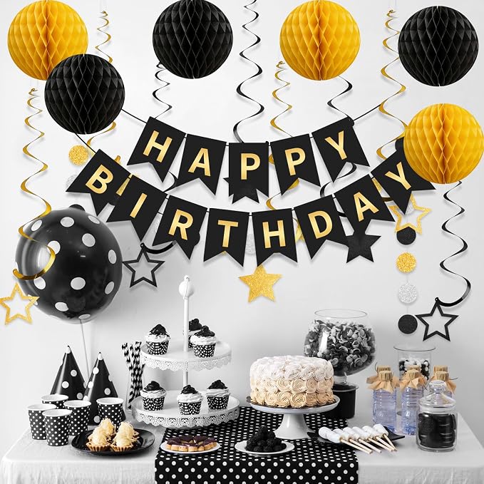 Rouceyxin Birthday Decorations, Happy Birthday Decor Sign Banner - Image 3