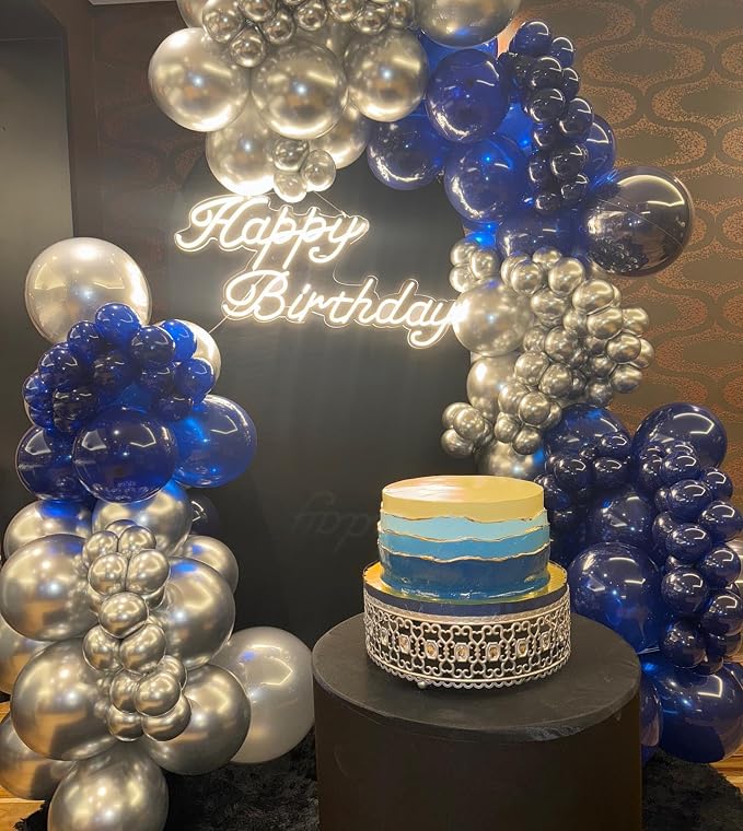 Royal Blue and Black Balloons Arch Garland Kit - Image 5