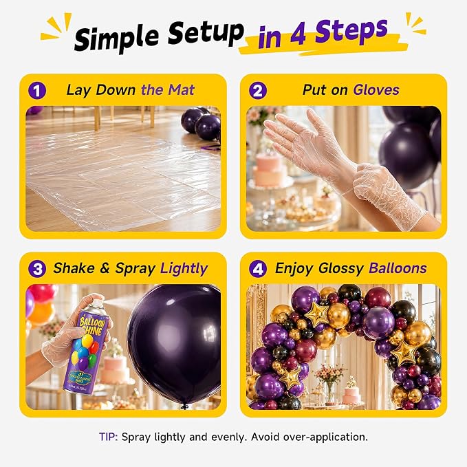 Balloon Shine Spray for Party : 15 oz Balloons Spray Silicone for Father's - Image 7