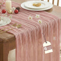 IVAPUPU 6 Pcs Cheesecloth Table Runner - 10ft Dusty Pink Boho Gauze Cheese by IVAPUPU