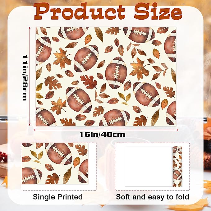 Disposable Fall Paper Placemats 50 Pcs - Image 2