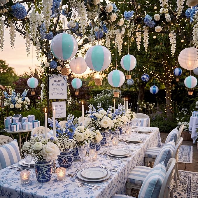 8 Sets Hanging Hot Air Balloon Decoration from Ceiling 12 Inch PVC Lanterns - Image 7