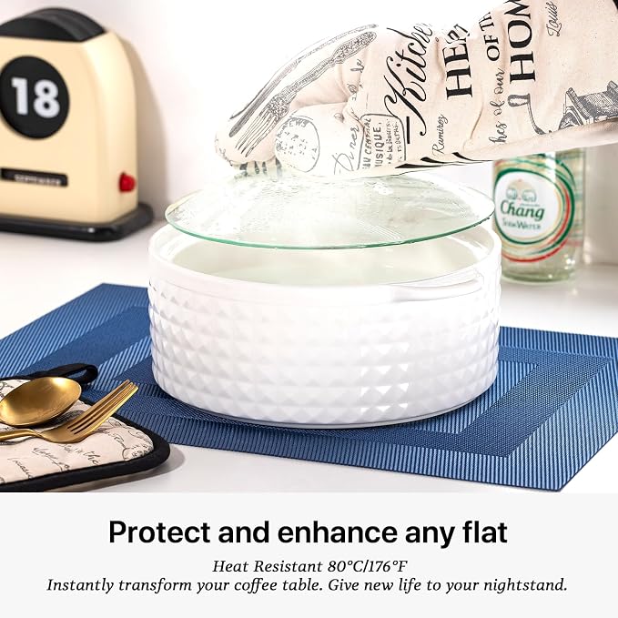 LEXMORE Placemats Set of 6 Vinyl/Plastic Woven Place Mats - Image 5