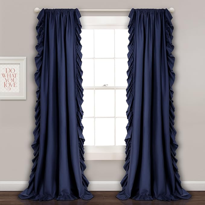 Lush Decor Reyna Ruffle Window Curtain Panel Set, Living room, or Dining Room by LushDecor