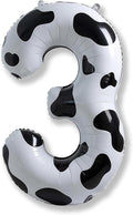 Large Number Balloons 40 Inch, Cow Print Self Inflating 3 Balloons by Isndare