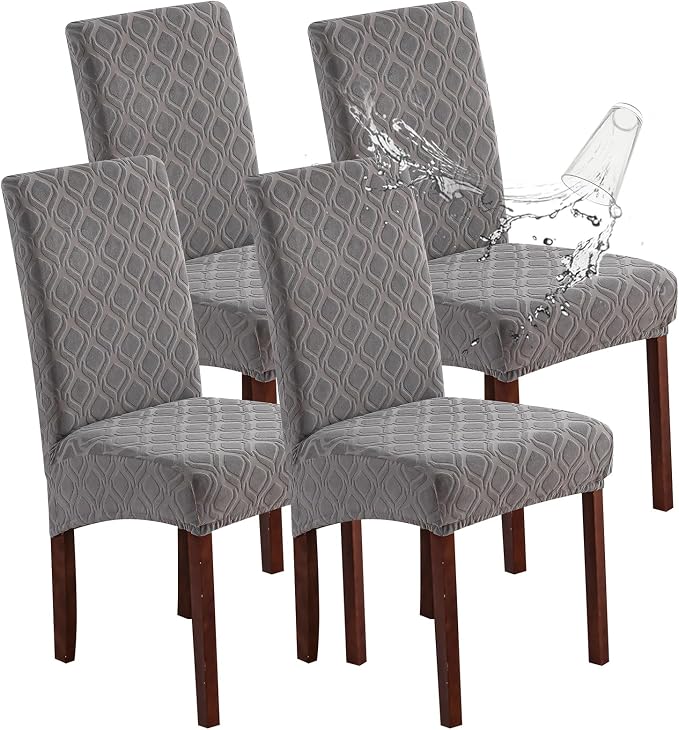 Waterproof Dining Chair Covers Set of 4 Parsons Chair Slipcovers | Double by Genina