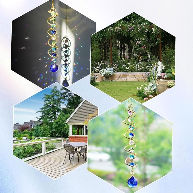 Crystal Gazing Ball Wind Spinner Suncatcher - Image 6