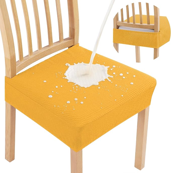 Smiry Waterproof Seat Covers for Dining Room Chairs, No Rear Covers | Stretch by Smiry