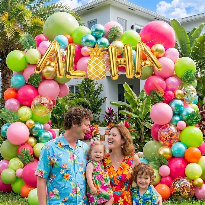 171Pcs Tropical Balloons Arch Garland Kit, Hawaiian Luau Aloha Party Decorations - Image 5