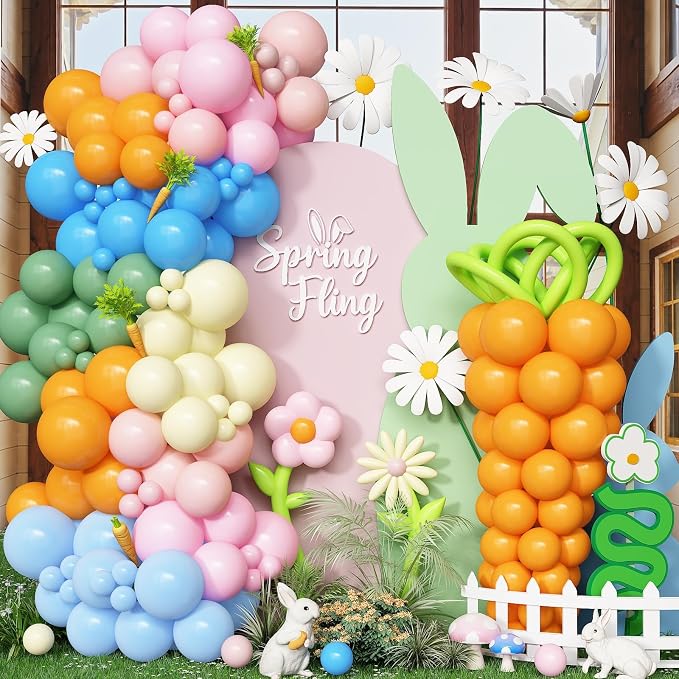 Pastel Rainbow Balloons Arch Kit, Easter Balloon Garland by Froova