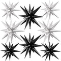 Black Silver Star Balloons, 22/27 Inch Silver and Black Star Foil Balloons by Paready