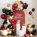 Burgundy Black White Gold Balloon Garland Arch Kit by Unknown