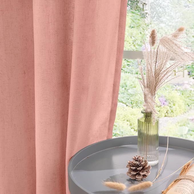 YoungsTex Dusty Rose Linen Curtains - Image 7