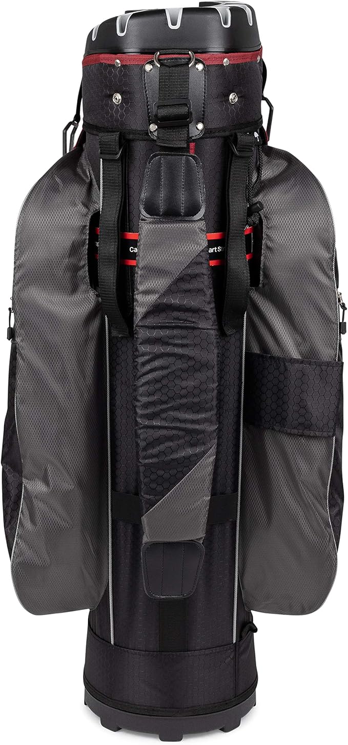 Founders Club 3rd Generation Club Lock Organizer Golf Cart Bag with 14 Way Anti Rattle Divider Top- Free Snap On Rain Hood-Full Length Dividers