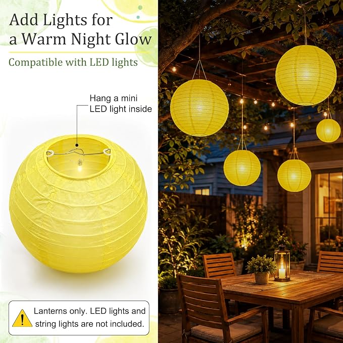 Yellow Paper Lanterns, lemon parties, sunshine baby showers, classrooms and - Image 6