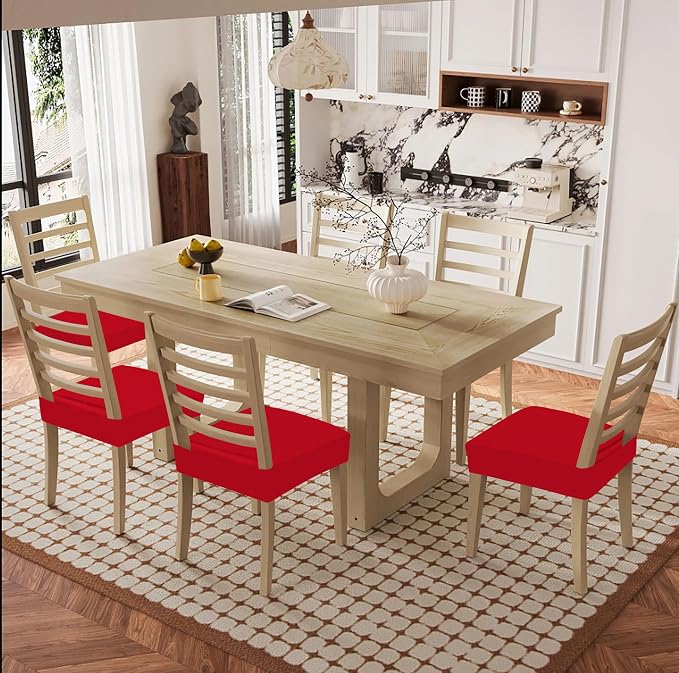 Smiry Waterproof Seat Covers for Dining Room Chairs, No Rear Covers | Stretch - Image 8