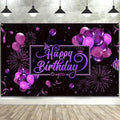Blulu Happy Birthday Backdrop Banner Sign Poster Large Fabric Glitter Balloon by Blulu